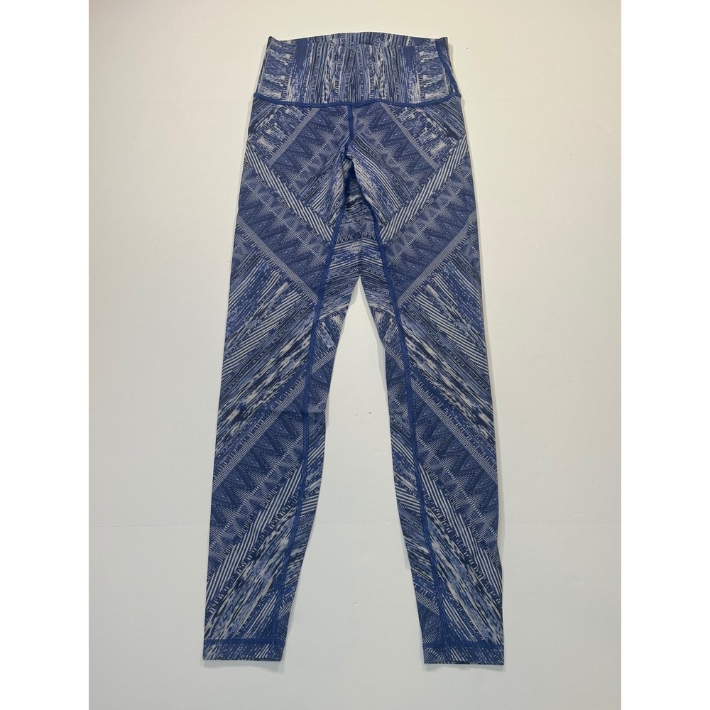 Lululemon Wunder Under High Rise Multi Blue White Leggings